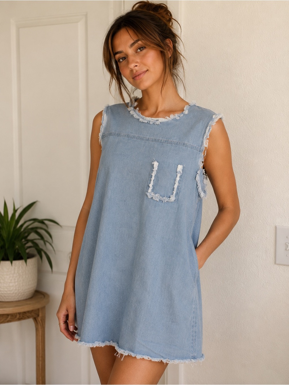 NWT POL Jean Babydoll Dress